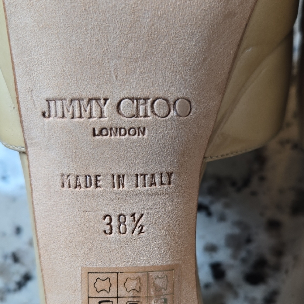 Jimmy Choo Patent Leather Totem T-Strap Platform Stilettos  EU Sz 38.5 - Picture 13 of 16